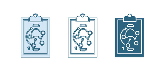 Blue Planning strategy concept icon isolated on white background. Hockey cup formation and tactic. Vector