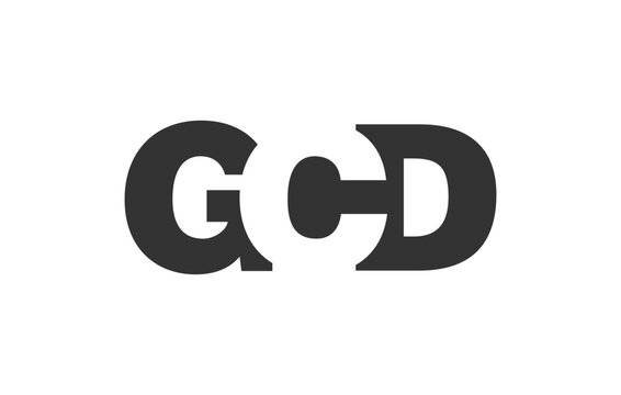 GCD logo design. Initial letter G C D bold font style for tech startups, consulting, corporate branding. Creative company name, headlines typography identity, trendy logotype.