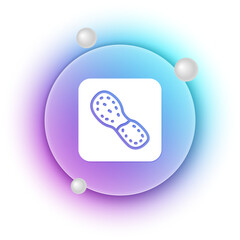 White Human footprints shoes icon isolated on white background. Shoes sole. Blue and purple gradient circle background. Vector