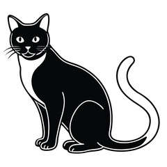 silhouette International Cat Day on white background