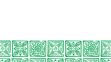 Background and banner decorated with pattern of Festa Junina. Horizontal placeholder frame version. Hand drawn illustration line style.
