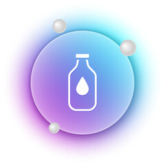 White Bottle of water icon isolated on white background. Soda aqua drink sign. Blue and purple gradient circle background. Vector