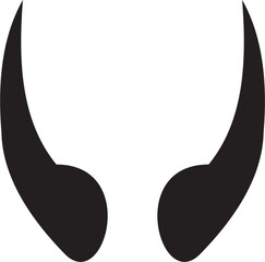 Black Bull Horns – Minimal Silhouette Design