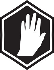 Stop Hand Sign in Octagon – Road Safety Symbol