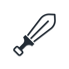 Black Sword toy icon isolated on white background. Vector