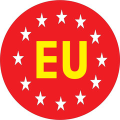 European Union Round Emblem with Stars and Gradient