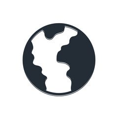 Black Global economic crisis icon isolated on white background. World finance crisis. Vector