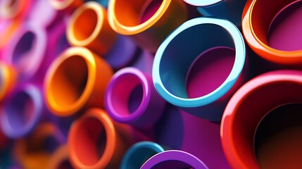 Colorful tubes background abstract design vibrant rings pattern modern art wallpaper illustration graphic art