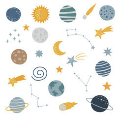 Space collection with planets and stars © lujelen@gmail.com