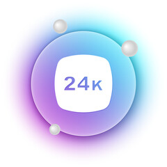 White Gold bars 24k icon isolated on white background. Banking business concept. Blue and purple gradient circle background. Vector