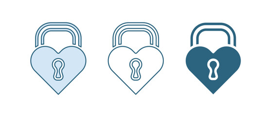 Blue Castle in the shape of a heart icon isolated on white background. Locked Heart. Love symbol and keyhole sign. Happy Valentines day. Vector