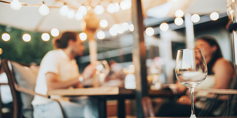 Romantic Evening at a Cozy Outdoor Restaurant