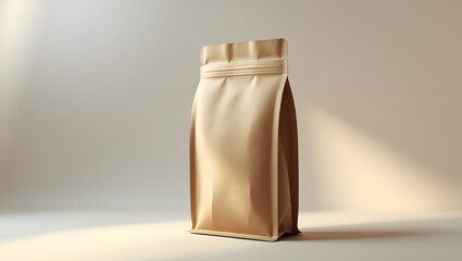 Eco-Friendly Kraft Paper Stand-Up Bag Mockup with Subtle Shadow and Gradient