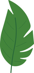 Tropical Leaf Vector Illustration - Flat Green Botanical Elements