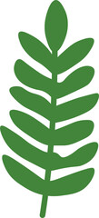 Tropical Leaf Vector Illustration - Flat Green Botanical Elements
