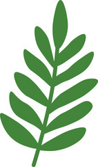 Tropical Leaf Vector Illustration - Flat Green Botanical Elements