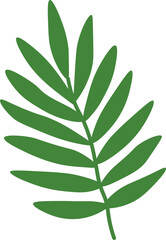 Tropical Leaf Vector Illustration - Flat Green Botanical Elements