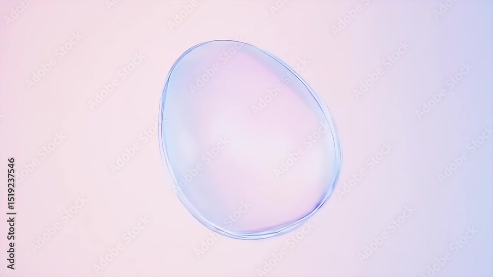 Aufkleber 背景がパステルカラーの光沢のある透明な球体の3dレンダリングイラスト