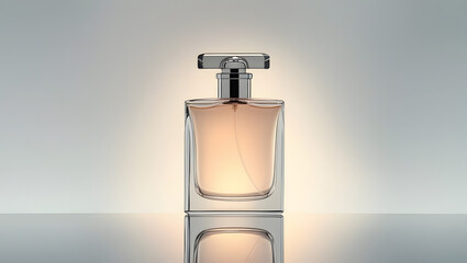 Minimalist Perfume Bottle Mockup with Soft Glow and Clean Design