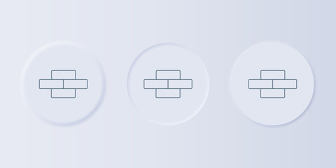 Grey Bricks icon isolated on grey background. Set icons in square buttons. Vector