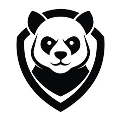 Cute cartoon baby panda bear vector illustration with a smiling face and heart design, perfect for fun animal character art