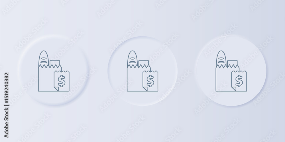 Wall mural grey online ordering and fast food delivery icon isolated on grey background. set icons in square bu