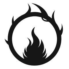 Burning fire and flame vector illustration with tribal hot dragon design