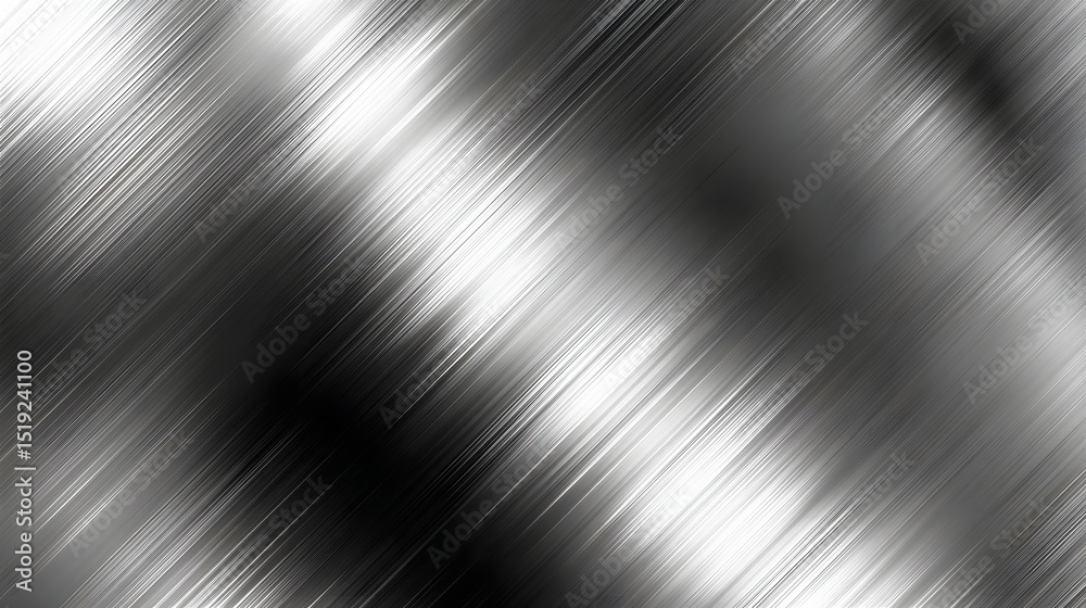 Poster Elegant brushed metal texture featuring a soft diagonal pattern of gradient gray tones creating a modern minimalist and calming aesthetic