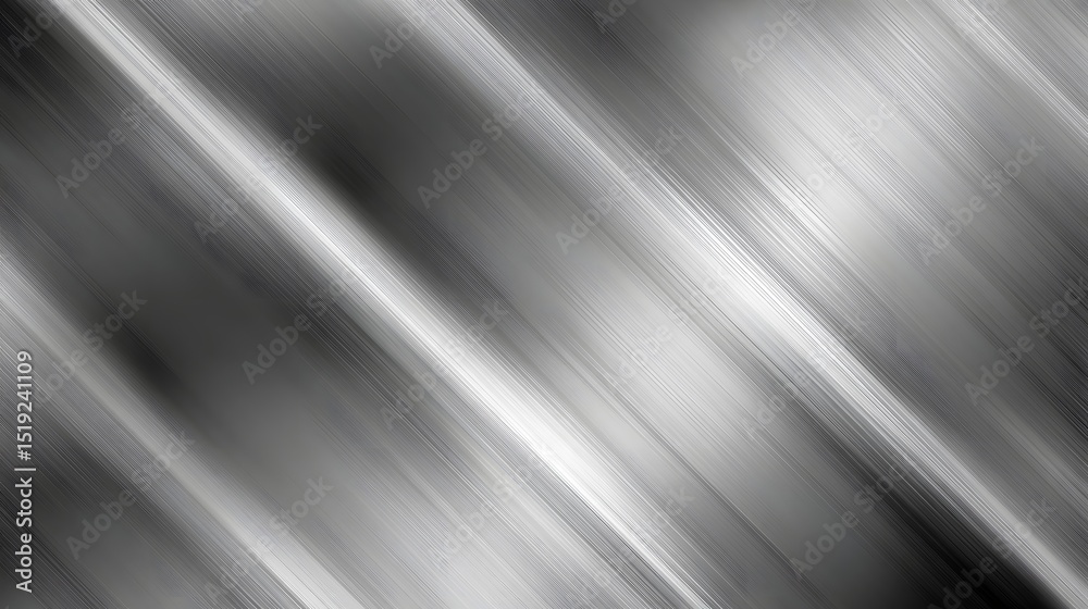 Aufkleber Shiny stainless steel plate with soft diagonal reflection lines and a gradient gray tone creating a clean and minimalist industrial texture