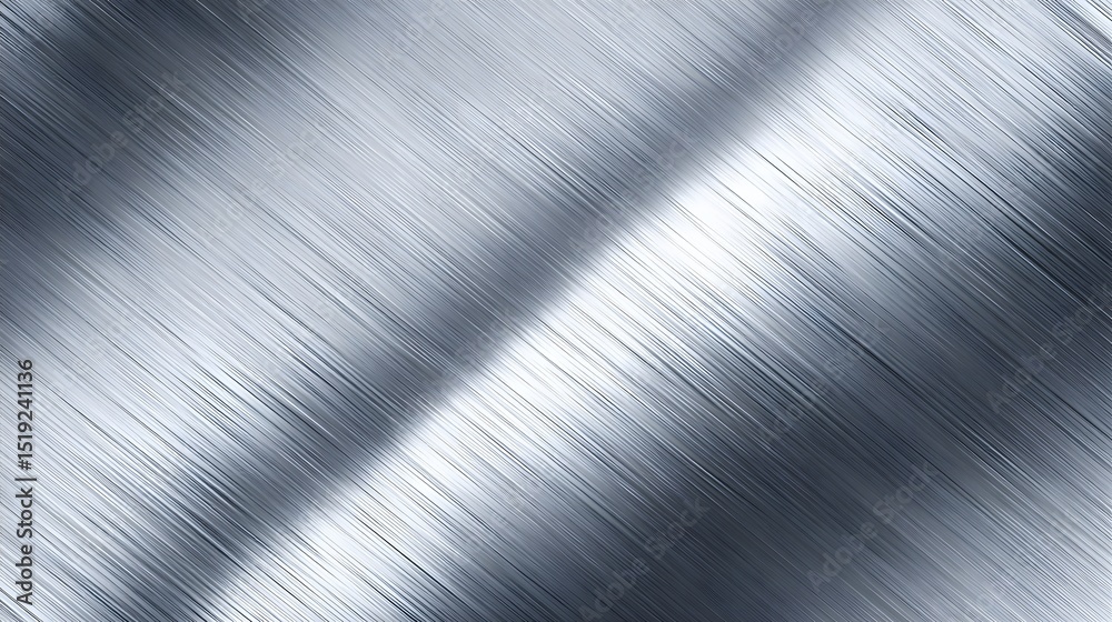 Aufkleber Brushed silver metal surface with a clean gradient texture and soft diagonal light reflections creating a luxurious minimalist background