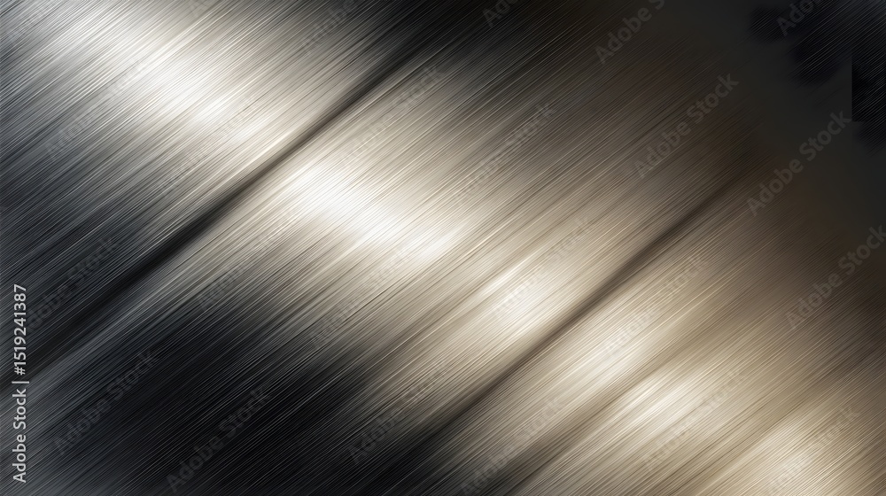 Leinwandbilder A minimalist and elegant background featuring a soft brushed nickel surface with a cool toned gradient and seamless diagonal lighting creating a sleek and reflective metallic look