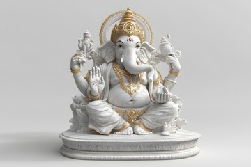 Fototapeta premium Lord Ganesha Statue with Gold Detailing