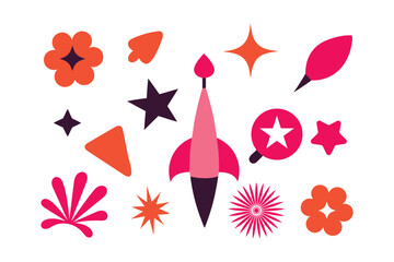 Burst Celebrating Happiness Silhouette Vector Design