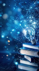 Innovative technology meets literature illuminating ideas digital realm infographic abstract close-up perspective