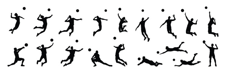 Volleyball player silhouette man volleyball player silhouette