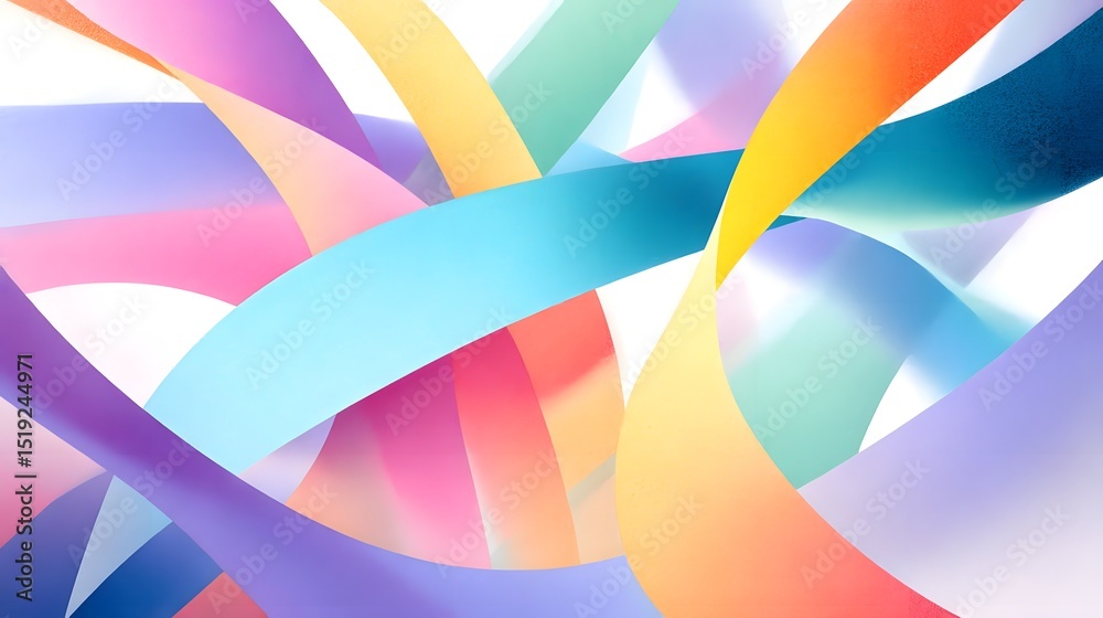 Leinwandbilder Captivating abstract composition featuring dynamic lines curves and neon inspired gradients that create a mesmerizing contemporary design