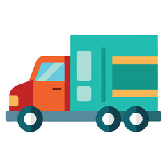 Fototapeta premium A colorful illustration of a large truck driving on the road