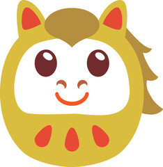 午年のかわいいダルマ