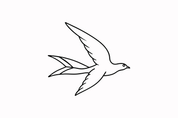 Flying Birds Line Art Silhouette Vector Design
