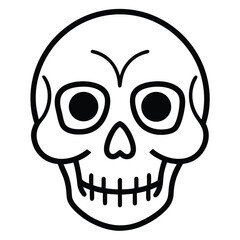 Scary cartoon skull and crossbones vector illustration for Halloween