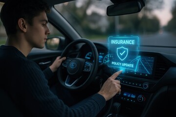 Car Insurance Policy Update on Touchscreen Display