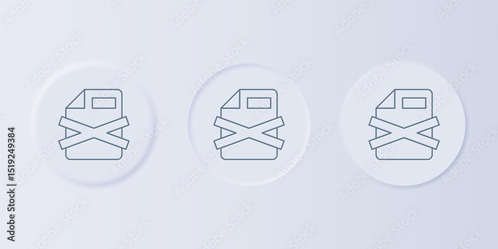 Poster grey delete file document icon isolated on grey background. rejected document icon. cross on paper. 