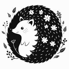 Cute Animals Silhouette & Line Vector