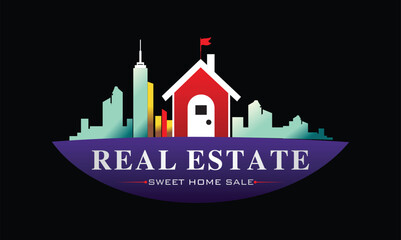 Fototapeta premium Real Estate Logo Design – Home for Sale Icon in Vector Format