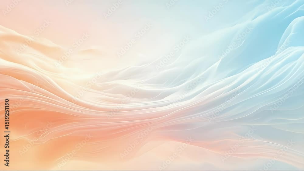 Poster パステル色で波状の曲線とドットが特徴の抽象的な背景 柔らかい光と滑らかな動きを持つ未来的なデザイン