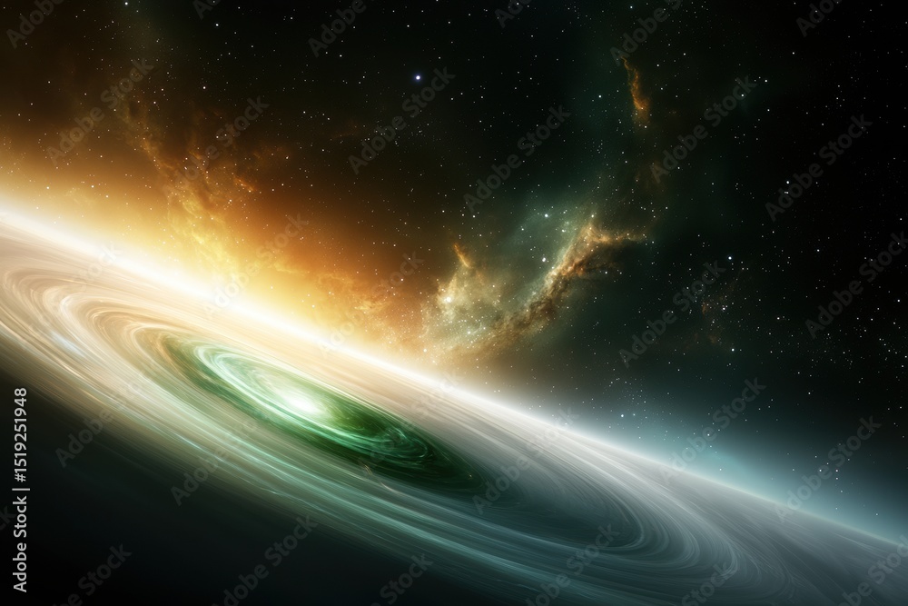 Wall mural glowing cosmic vortex in space nebula with stars space nebula stars cosmic vortex cosmos universe ai
