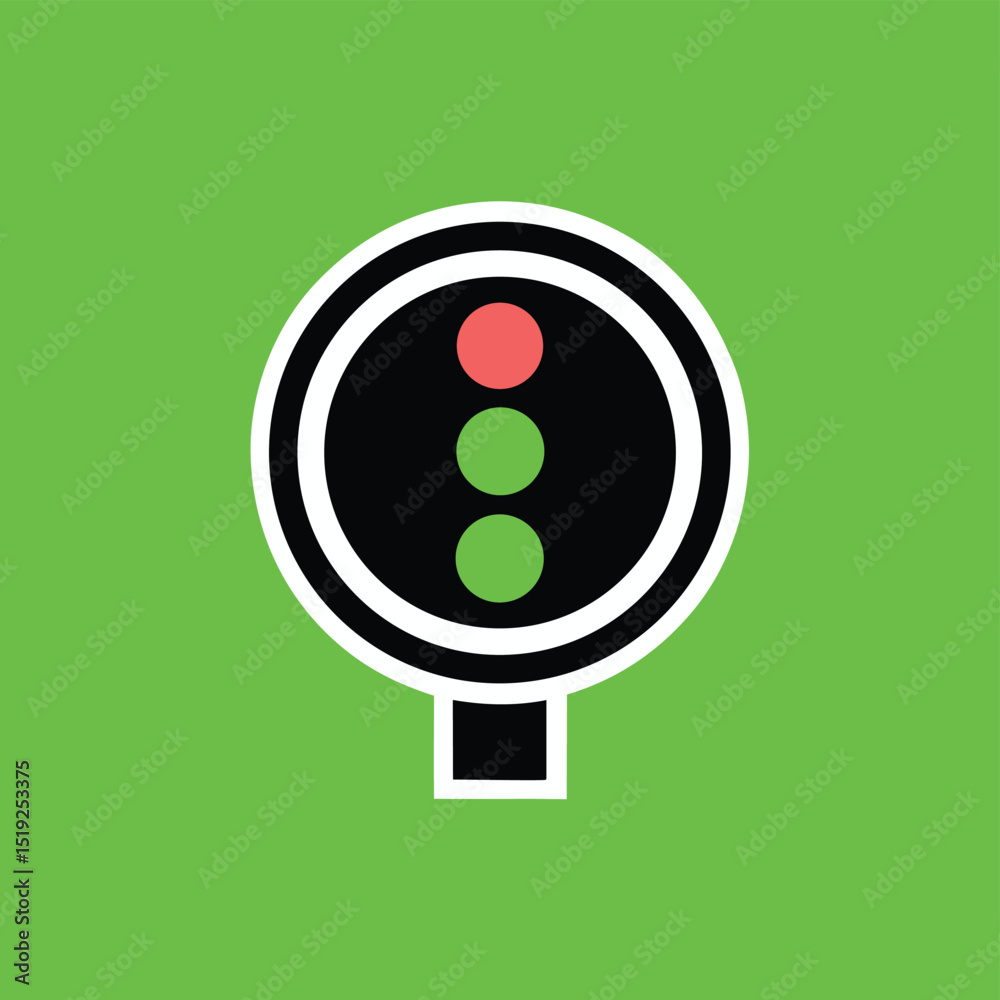 Poster abstract traffic light design icon representing stop and go with transparency