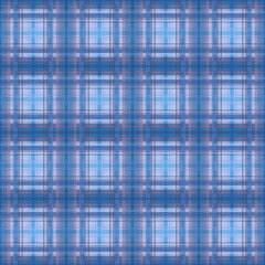 Seamless blue plaid pattern background. Classic tartan check fabric texture featuring light and dark blue lines with subtle red accents. Ideal for fashion, textile, paper, or digital design projects.