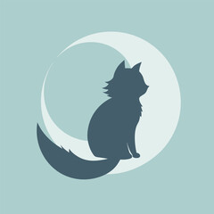 Cute Animals Silhouette & Line Vector