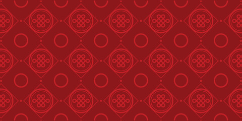 Happy Chinese new year pattern seamless vector. Wallpaper with chinese pattern on red background. Modern luxury oriental illustration for cover, banner, website, decor.